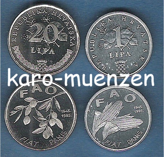 Kroatien 1995 1 und 20 Lipa FAO