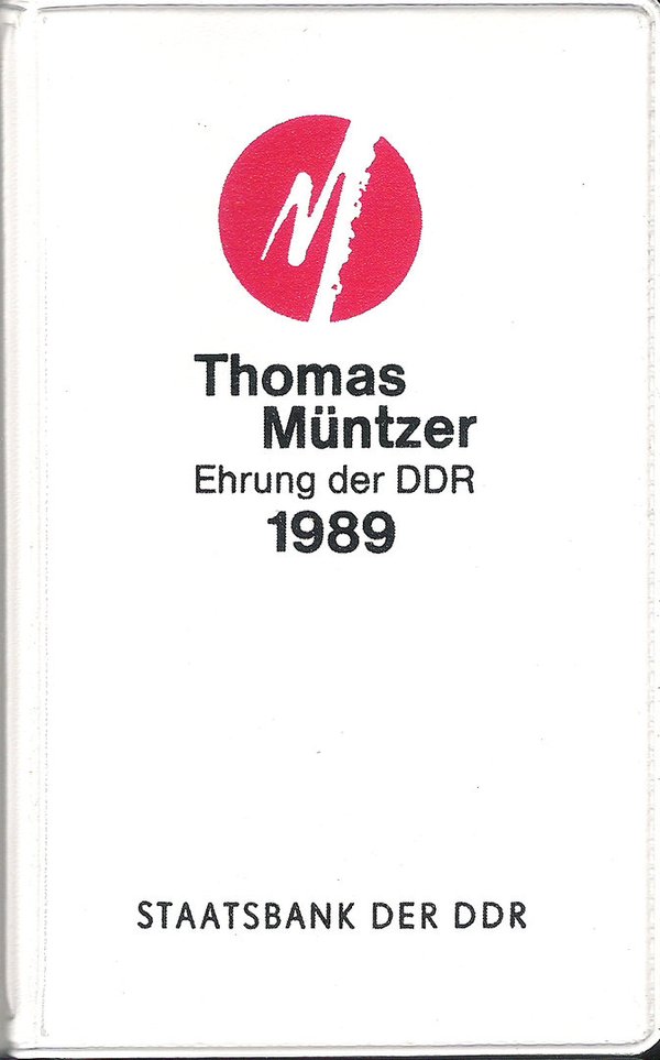 DDR 1989 Münzmappe Ehrung Thomas Müntzer