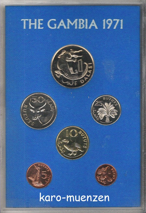 Gambia 1971 Original Kursmünzensatz proof