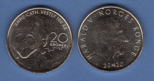 Norwegen 2020 20 Kroner Anne Cath.-Vestly