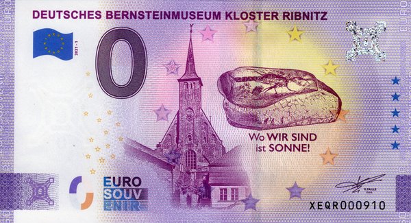0 Euro Souvenir Schein Ribnitz - Damgarten Bernsteinmuseum