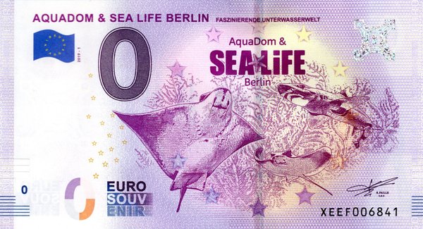 0 Euro Souvenir Schein SEA LiFE Berlin