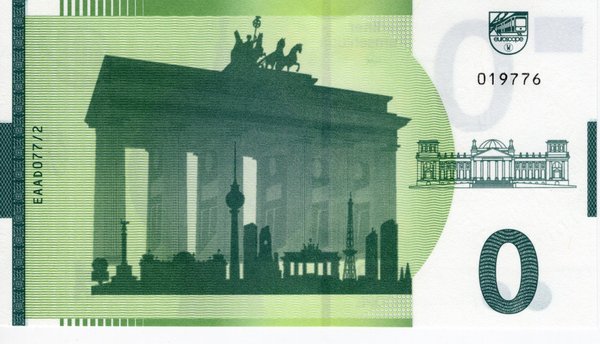 0 Euro Memo Schein Berliner Fernsehturm